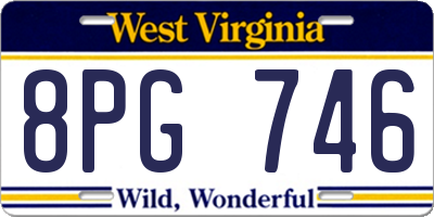 WV license plate 8PG746