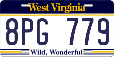 WV license plate 8PG779