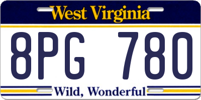 WV license plate 8PG780