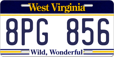 WV license plate 8PG856
