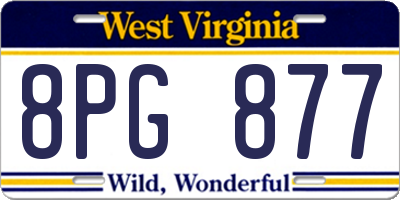 WV license plate 8PG877