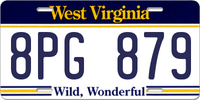 WV license plate 8PG879