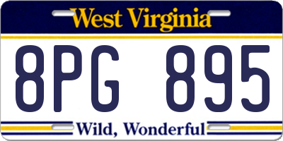 WV license plate 8PG895
