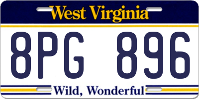 WV license plate 8PG896