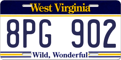 WV license plate 8PG902
