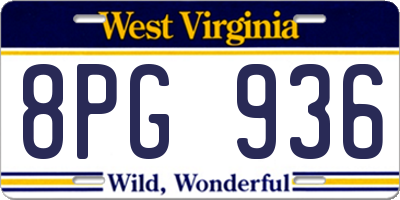 WV license plate 8PG936