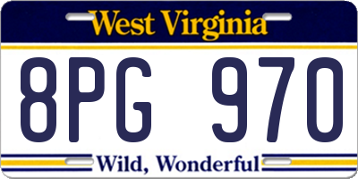 WV license plate 8PG970