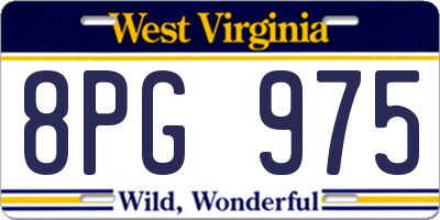 WV license plate 8PG975