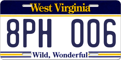 WV license plate 8PH006