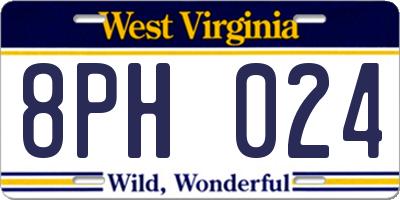 WV license plate 8PH024