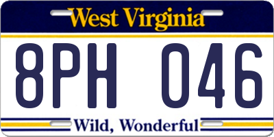 WV license plate 8PH046