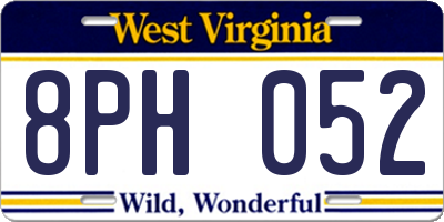 WV license plate 8PH052