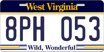 WV license plate 8PH053