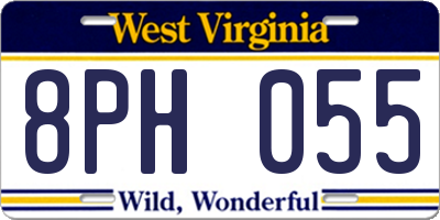 WV license plate 8PH055