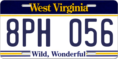 WV license plate 8PH056