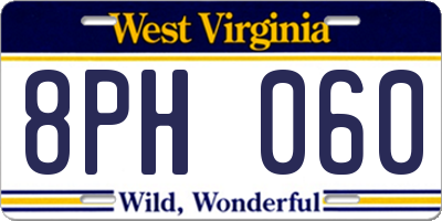 WV license plate 8PH060