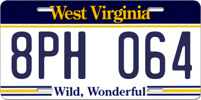 WV license plate 8PH064
