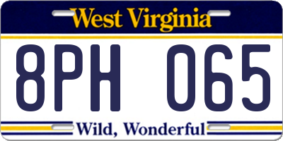 WV license plate 8PH065