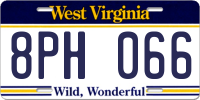 WV license plate 8PH066