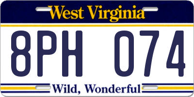 WV license plate 8PH074