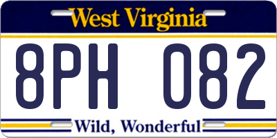 WV license plate 8PH082