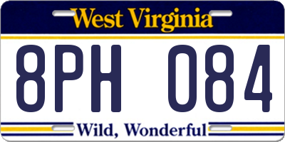 WV license plate 8PH084
