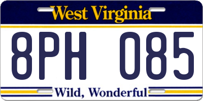 WV license plate 8PH085
