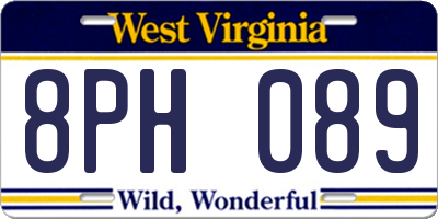 WV license plate 8PH089