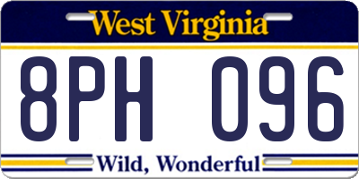 WV license plate 8PH096