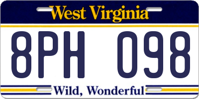 WV license plate 8PH098