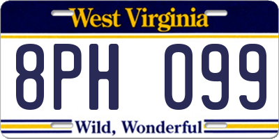 WV license plate 8PH099