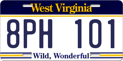 WV license plate 8PH101