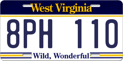 WV license plate 8PH110