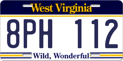 WV license plate 8PH112