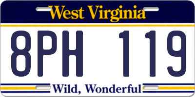 WV license plate 8PH119