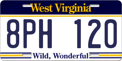 WV license plate 8PH120