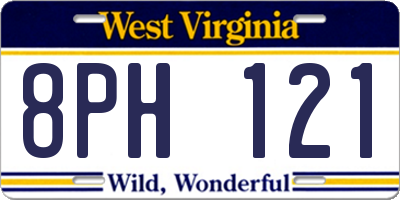 WV license plate 8PH121