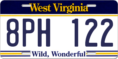 WV license plate 8PH122