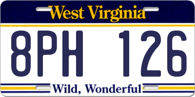 WV license plate 8PH126