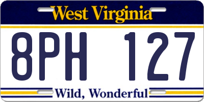WV license plate 8PH127