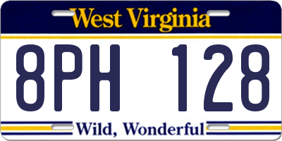 WV license plate 8PH128