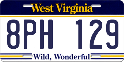WV license plate 8PH129