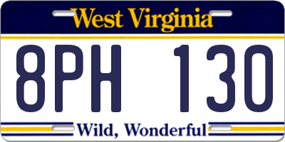 WV license plate 8PH130