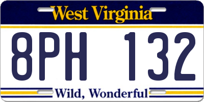 WV license plate 8PH132