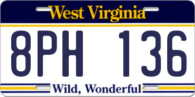WV license plate 8PH136