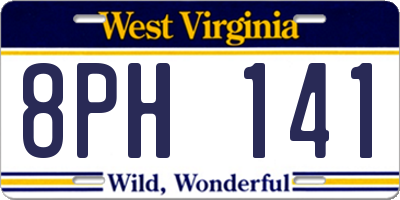 WV license plate 8PH141