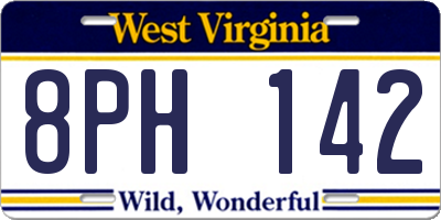 WV license plate 8PH142