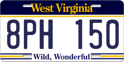 WV license plate 8PH150