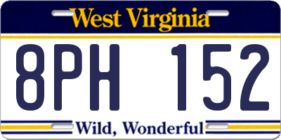 WV license plate 8PH152