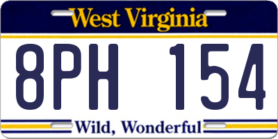 WV license plate 8PH154